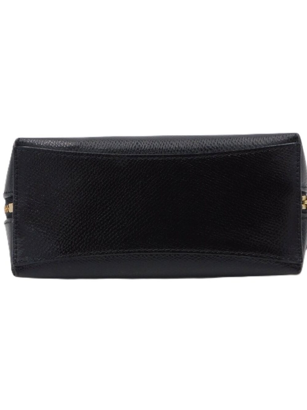 Coach Black Textured Leather Zip Cosmetic Pouch Makeup Bag w/Gold Logo | EUC - Picture 5 of 10